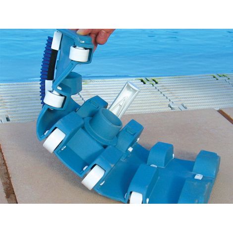 Mareva – Tête de balai professionnel BENDERVAC – Caoutchouc souple – Adapté aux angles – 12 roues réglables – Tuyau flottant 38/50mm