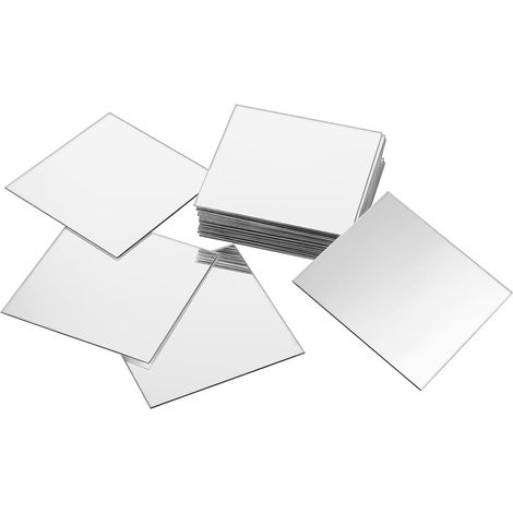 25 Pièces Miroir Stickers Muraux 7,5 cm Carré Autocollants Miroir Autocollants Miroir Décoration Murale pour Salon Chambre TV Canapé Fond Miroir Autocollant (1/5)