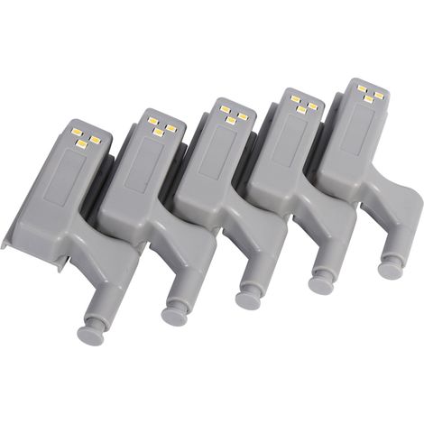 Lot de 10 charnières lumineuses LED pour placards, armoires et penderies (blanc chaud) (1/5)