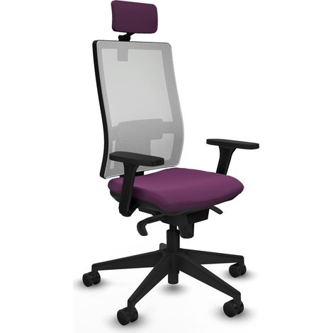 Horna sincro malla blanca similpiel morado brazos 3D base piramidal cabecero 2D ruedas 65mm nailon (1/5)