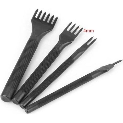 Ulisem Lot de 4 outils de couture pour trous de cuir (1+2+4+6 dents) (1/3)