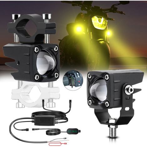 Faro fendinebbia a LED da 120 W e 18.000 lm per moto, con 6 modalità di illuminazione ausiliaria, cablaggio e staffe di montaggio, compatibile con trattori, camion, ATV, UTV, SUV e imbarcazioni (1/5)