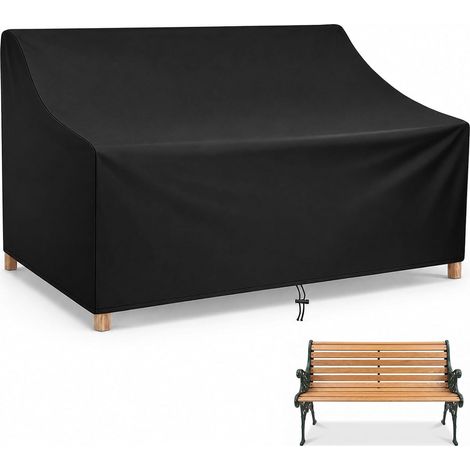 Housse de protection imperméable pour banc de jardin 2 places - 134 x 66 x 89 cm - Housse de protection en rotin synthétique pour salon de jardin, banc de parc et meubles de balcon - Housse (1/5)
