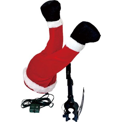 Jambes De Père Noël - Décoration De Noël En Tissu Rembourré - Flexible - Pour Arbre De Noël Cheminée Guirlande Voiture - 38 X 13 X 12 Cm - 1 Pièce (1/5)