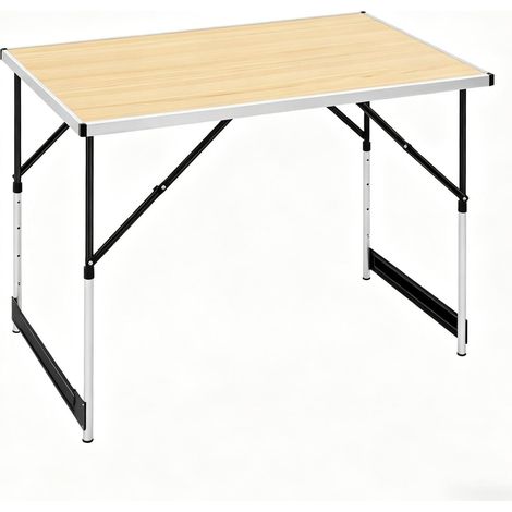 Höhenverstellbarer klappbarer Campingtisch aus Aluminium und MDF (1/5)