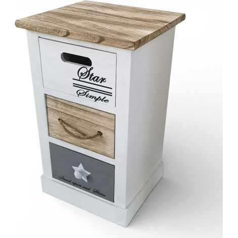 Mobiletto in legno con tre cassetti fisso 29x27xH49 cm
