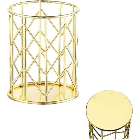 Support de rangement pour pinceaux de maquillage - 8 x 810 CM - Métal - Porte-pinceaux - Porte-stylos rond creux - Porte-fournitures de bureau (1/5)