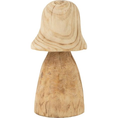 Champignon Déco en Bois "Cloche" 32cm Naturel (1/2)