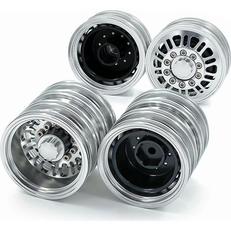4-teiliges Set Beadlock-Felgen aus Aluminiumlegierung als Ersatz für 1/14 Tamiya RC-Cars