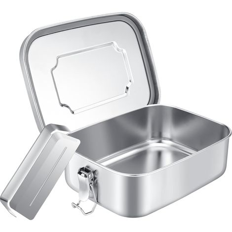 Boîte à pain en acier inoxydable, 1200 ml, pour le plan de travail, la cuisine et le rangement à domicile.-AquaForge (1/4)
