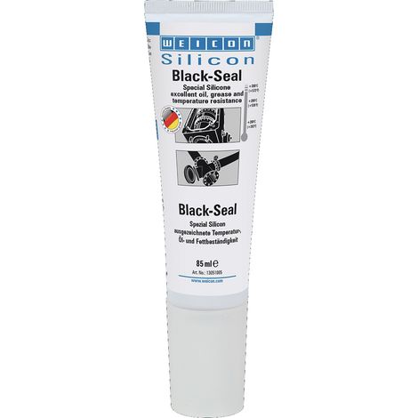 Adesivo siliconico da 85 ml, flessibile, sigillante nero ad alta temperatura per gomma e metallo