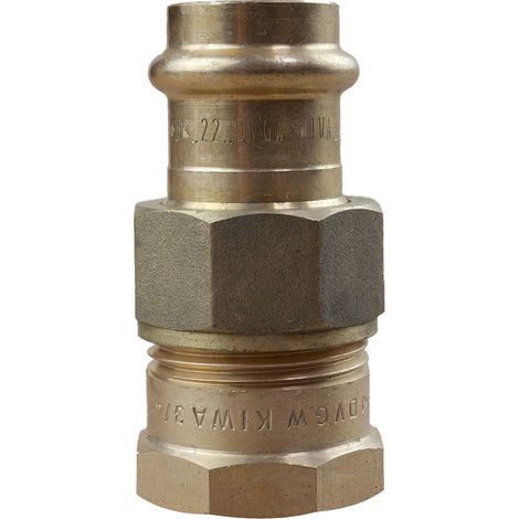 Raccord laiton à sertir et à visser - Union droit FF Ø22x3/4"(20/27) (1/3)