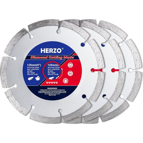 Disque Diamant 125 mm pour Beton, Granit, Pierre, Marbre, Maçonnerie, Brique - Disque a Tronconner Diamant pour Meuleuse (1/5)