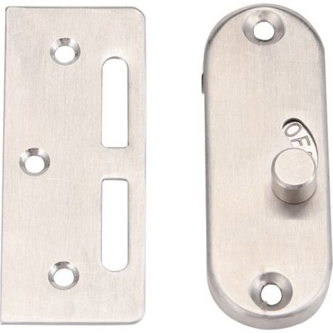 Serrure de porte coulissante à droit avec boucle de verrouillage de porte coulissante et verrou de porte de grange (1 paquet d'argent) (1/5)