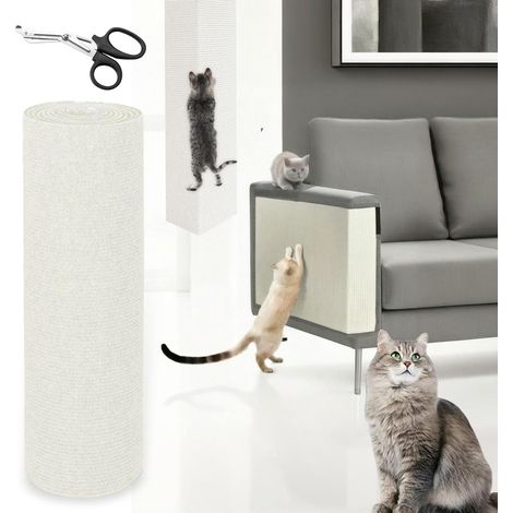 1 Tapis griffoir, auto-adhésif, polyester, 300x40cm, découpe DIY, protection canapé arbre à chat