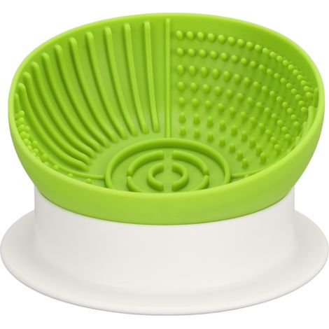 Gamelle anti-glouton en silicone souple, pliable et multifonctionnelle, avec bol d'eau intégré pour chiens et chats. (1/5)