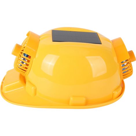 Casque de chantier avec ventilateur solaire intégré, lampe intégrée, respirant et rechargeable, idéal pour les travaux de construction et de rénovation. (1/5)