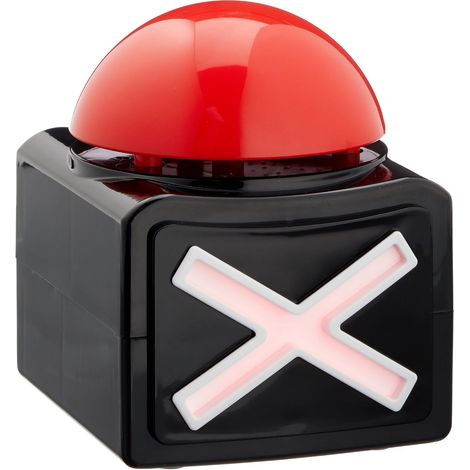 1 Buzzer, Son et lumière LED, Croix rouge, Plastique, Soirées jeux et quiz (1/5)