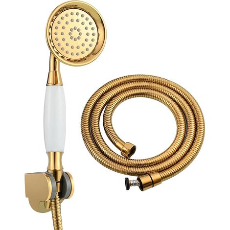 douche Kit Laiton Douche Flexible Tuyau 1.5M Pommeau Support Ensemble (1/5)