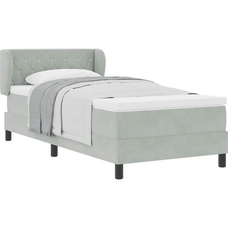 Maison Exclusive - Cama tipo Box Spring Gris claro 90 x 200 cm Te (1/5)
