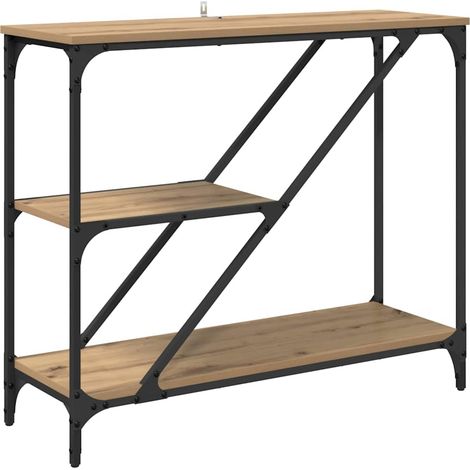 Table console Chêne artisanal 88,5 x 30 x 75 cm CFW370051 (1/5)
