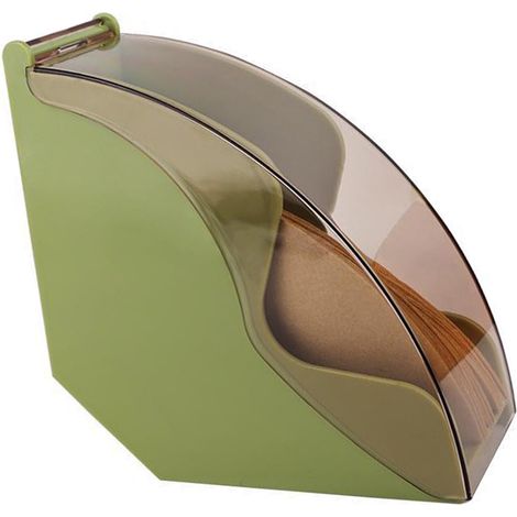 Grüne Acryl-Aufbewahrungsbox für Kaffeefilter – Staubdichte Box mit fächerförmigem Deckel – Großes Fassungsvermögen (125 x 73 x 133 mm) – 1 Stück (1/5)