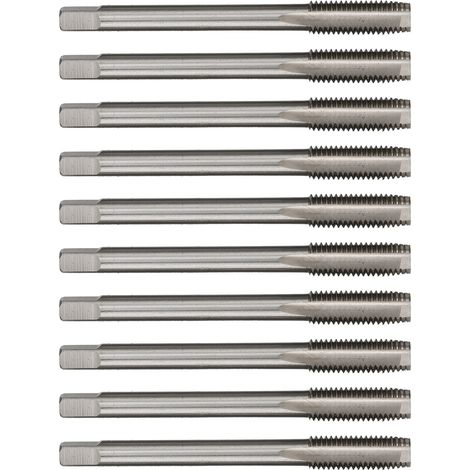 Jeu de 10 tarauds à goujures droites en acier rapide pour machines, outil de filetage M7 x 1 (1/5)