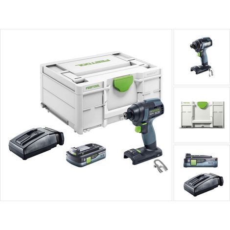 Avvitatore a impulsi a batteria Festool TID 18-Basic 18V 180Nm 1/4" ( 576481 ) + 1x batteria ricaricabile 4.0Ah + caricatore (1/5)