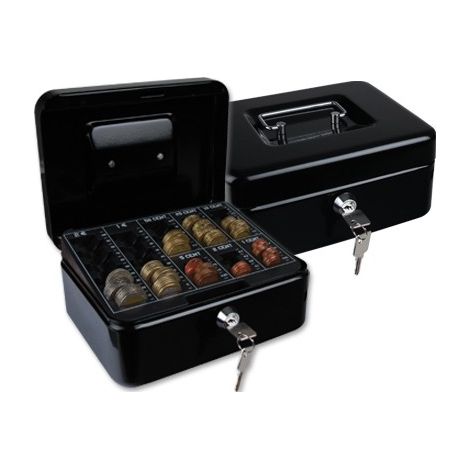Caja de dinero q-connect kf04277 acero 0,8 mm bandeja extraíble