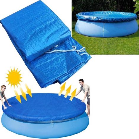 Einteiliges Set – Runde Poolabdeckung – Staub- und regendicht – Poolabdeckung – Wasserdichte Abdeckung – 304,8 cm – Geeignet für aufblasbare Pools im Garten – Blau (1/5)