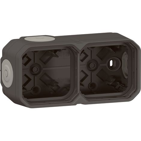 Caja con membranas Legrand Plexo modular 2 elementos horizontales y verticales Antracita 069602L