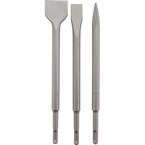 Ciseau à maçonnerie 250mm DT60330 – Burin pointu, plat et bêche – Acier durci pour béton et pierre – Coffret de 3 burins SDS Plus – DEW (1/10)