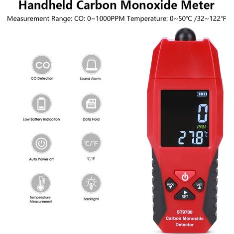 Analyseur de monoxyde de carbone portable SMART SENSOR ST9700, moniteur de qualité de l'air, analyseur de fuites de gaz (1/5)