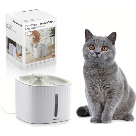 Fuente de agua blanca de 3 litros para animales Drinkatt InnovaGoods, accesorio para gatos (1/5)