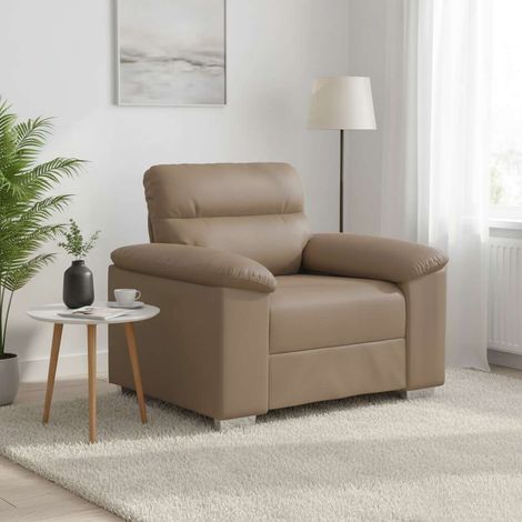 vidaXL Sillón cuero sintético color capuchino 100x81x84 cm (1/5)