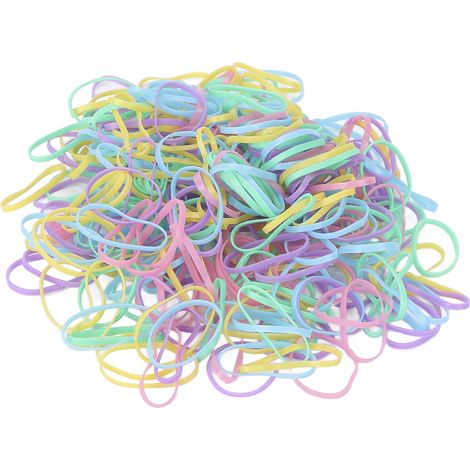 Élastiques à cheveux en plastique, bandes épaisses colorées pour coiffure de bébé, fillette et enfant (1/5)