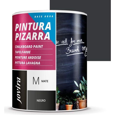 JOVIRA PINTURAS Vernice Lavagna. 75ml Per dipingere, disegnare e scrivere con il gesso sulle pareti. (750 Millilitri, Nero) F-08 (1/4)