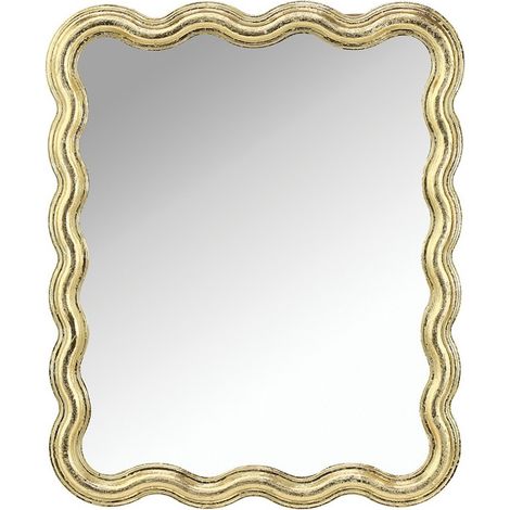 Miroir rectangulaire cadre ondulé doré 23 x 28cm (1/2)