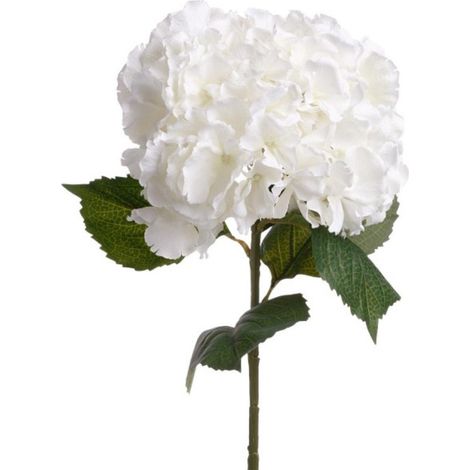 Atmosphera – Fleur artificielle 'Hortensia' 83cm blanc – Design élégant pour décoration intérieure – Matières : fer, polyéthylène, polyester (1/2)