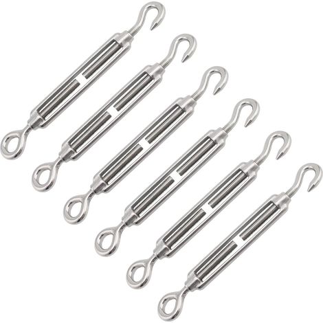 CSPARKV Cable Tensioner, M4 Turnbuckle, Stainless Steel Cable Tensioner, 6 PcsSteel Cable Tensioner, Cable Tensioner, Cable Tensioner, Stainless Steel Tensioner, Steel Tensioner, Screw Tensioner, Stai (1/5)