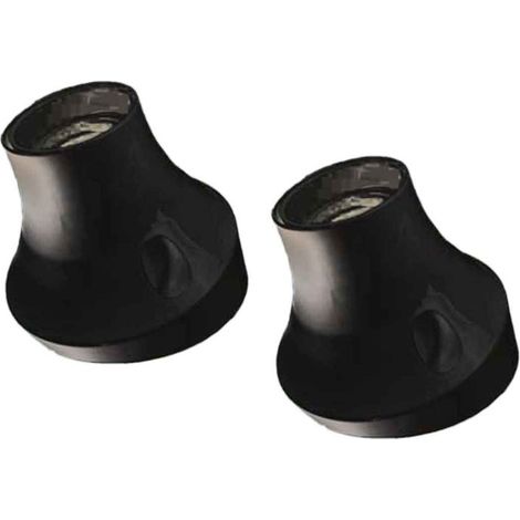 2 Pezzi Portalampade E27 da Parete con Base Inclinata in Termoplastico Nero