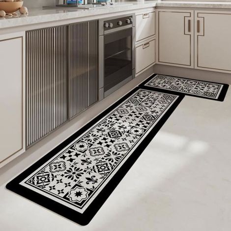 Bardusch-Tapis Cuisine Antidérapant 45 x 150 cm Tissé Tapis de Couloir Tapis de Cuisine Devant Evier Lavable Anti-saleté (1/4)