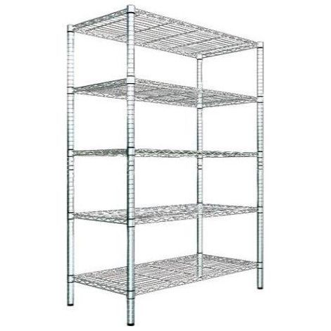 King Home Scaffale cromato 5 Piani 90x35x180 cm (1/5)