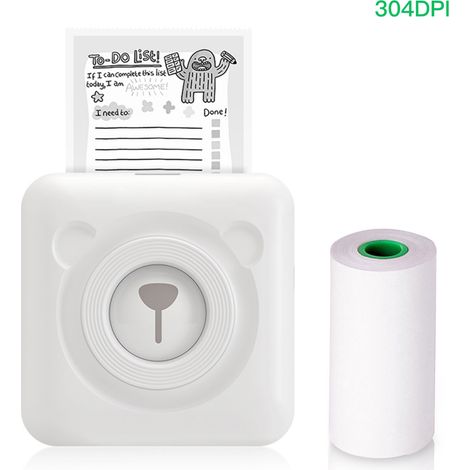 Mini imprimante de poche A6 HD 304 DPI sans fil BT thermique étiquette photo mémo notes journal papier de reçu autocollant instantané fonction AR impression sans encre compatible avec smartphone Andro (1/5)