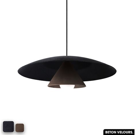 Lampe de suspension en béton velours - OLEMI VELVET CONCRETE ANTHRACITE - CHOCOLAT (1/3)