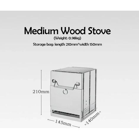 Réchaud à bois pliable d'extérieur, mini-grill en acier inoxydable, barbecue, camping, pique-nique, réchaud à charbon pliable, réchaud de cuisson portable pour barbecue (1/5)