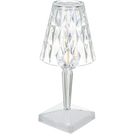 Acryl-Diamant-Tischleuchte mit 3 Lichtfarben und einstellbarer Helligkeit, USB-Anschluss, Kristall-Nachttischlampe, dekorative Schlafzimmer-Nachttischlampe (1/5)