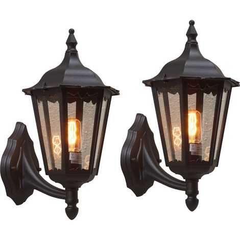 2er-Set Wandleuchten FIRENZE, sechsstrebig, E27, Aluminium schwarz (1/4)