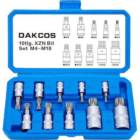 XZN Socket Set M4-M18 1/2" 3/8" 1/4" XZN Torx Bit 12-Point (1/3)