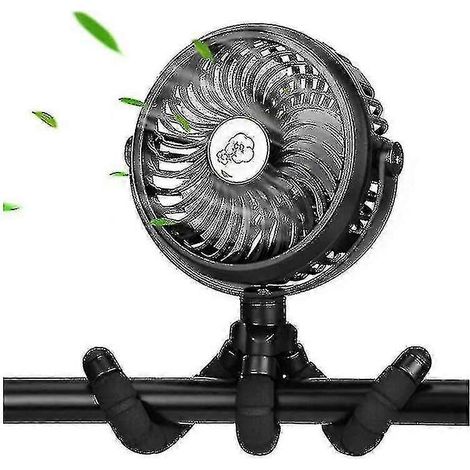 Wiederaufladbarer, tragbarer Handventilator mit 3 Geschwindigkeitsstufen für Kinderwagen, inklusive flexiblem Stativ – kühl und hochwertig (1/4)